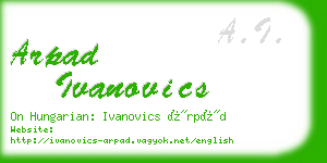 arpad ivanovics business card